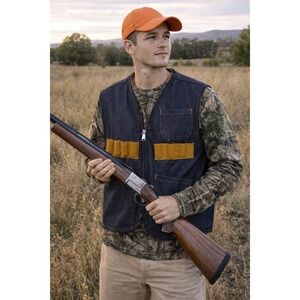 Vintage Saftbak denim hunting vest. Men's size L